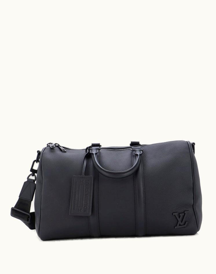 Louis Vuitton Louis Vuitton Aerogram Keepall Bandouliere Bag Leather 40 Black Matte