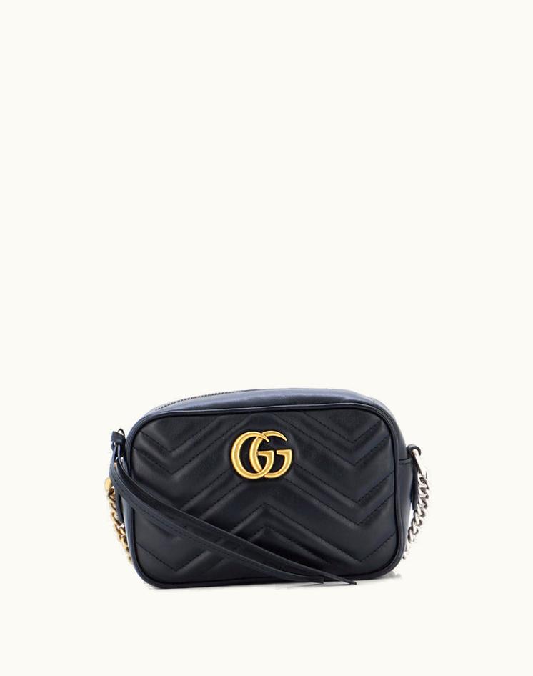 Gucci Gucci GG Marmont Mini Shoulder Bag Matelasse Leather Black