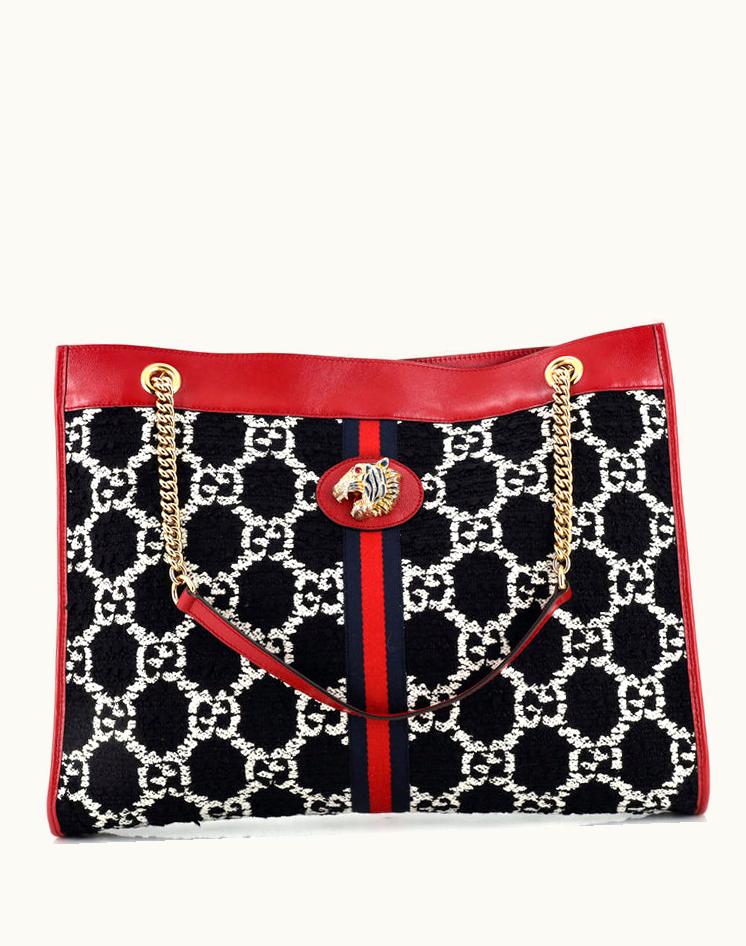 Gucci Gucci Rajah Chain Tote GG Tweed Large
