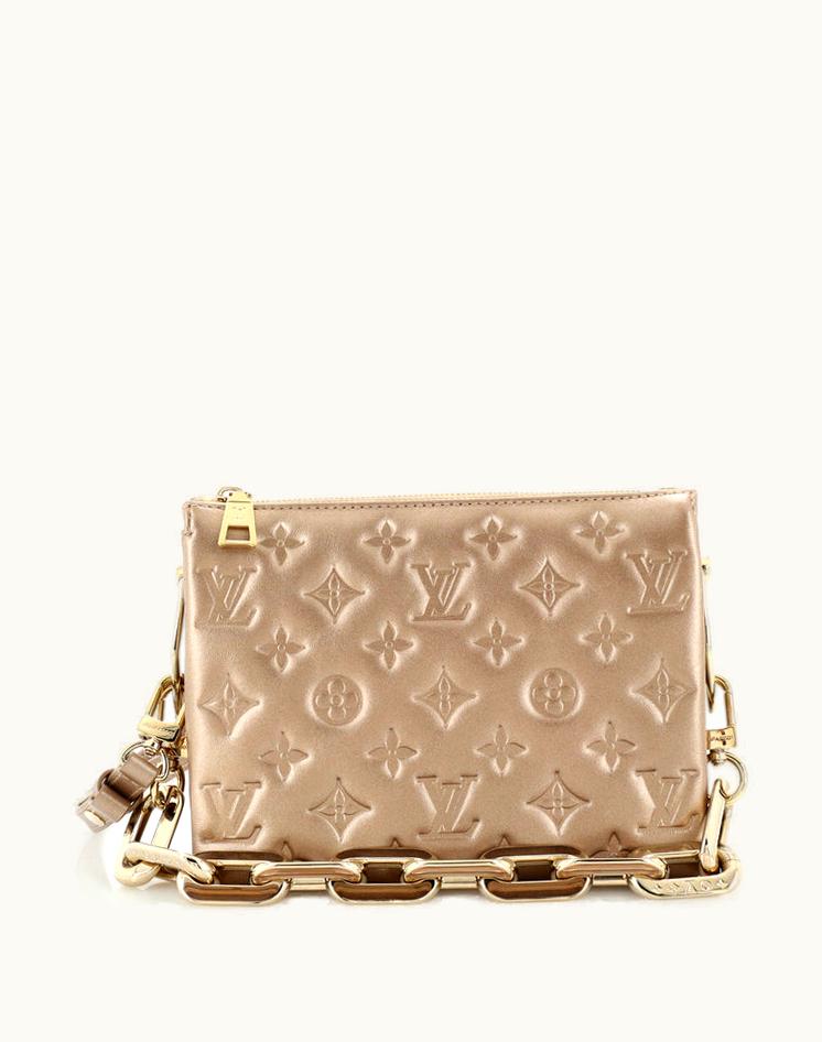 Louis Vuitton Louis Vuitton Coussin Bag Monogram Embossed Lambskin BB Metallic Gold Neutral