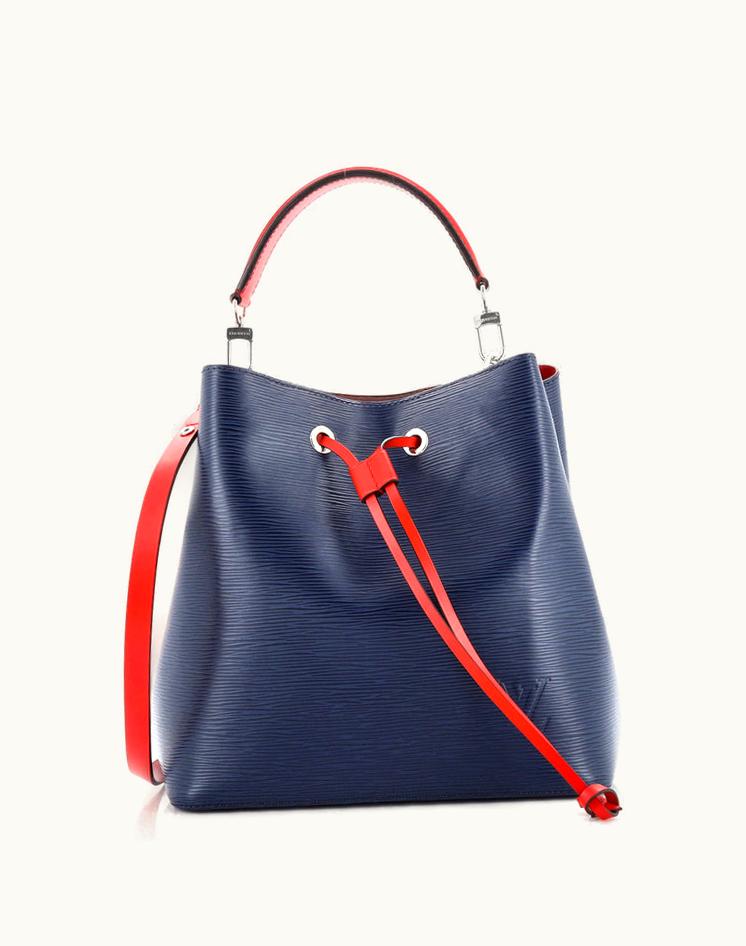 Louis Vuitton Louis Vuitton NeoNoe Handbag Epi Leather MM Blue Silver