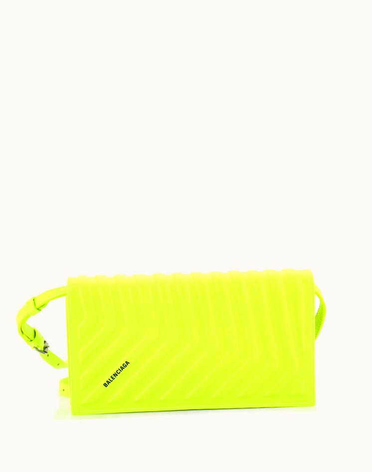 Balenciaga Balenciaga Car Flap Shoulder Bag Chevron Embossed Leather Small