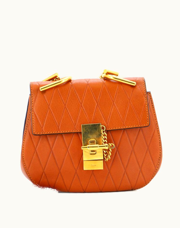 Chloe Chloe Drew Crossbody Bag Embossed Leather Small