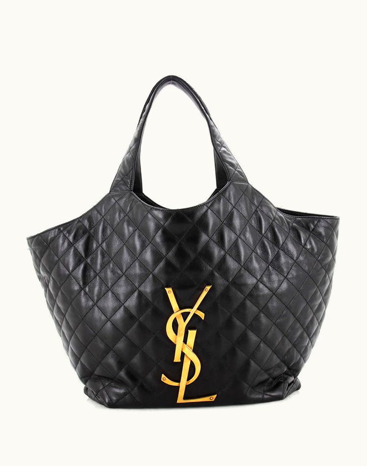 Saint Laurent Saint Laurent Icare Shopping Tote Quilted Leather Maxi Black