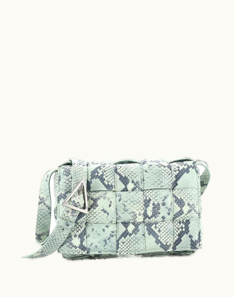 Bottega Veneta Bottega Veneta Cassette Crossbody Bag Padded Maxi Intrecciato Python Embossed Leather