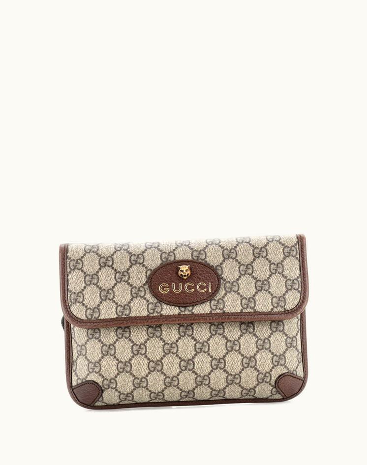 Gucci Gucci Neo Vintage Flap Belt Bag GG Coated Canvas Brown