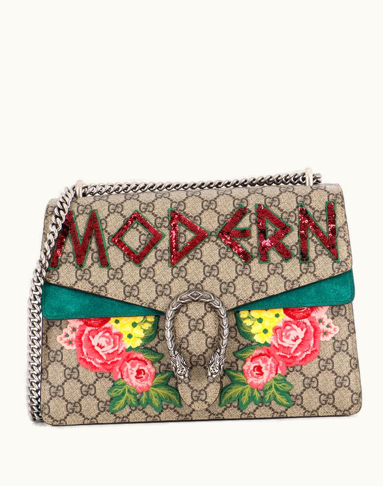 Gucci Gucci Dionysus Bag Embellished GG Coated Canvas Medium in Brown Multicolor