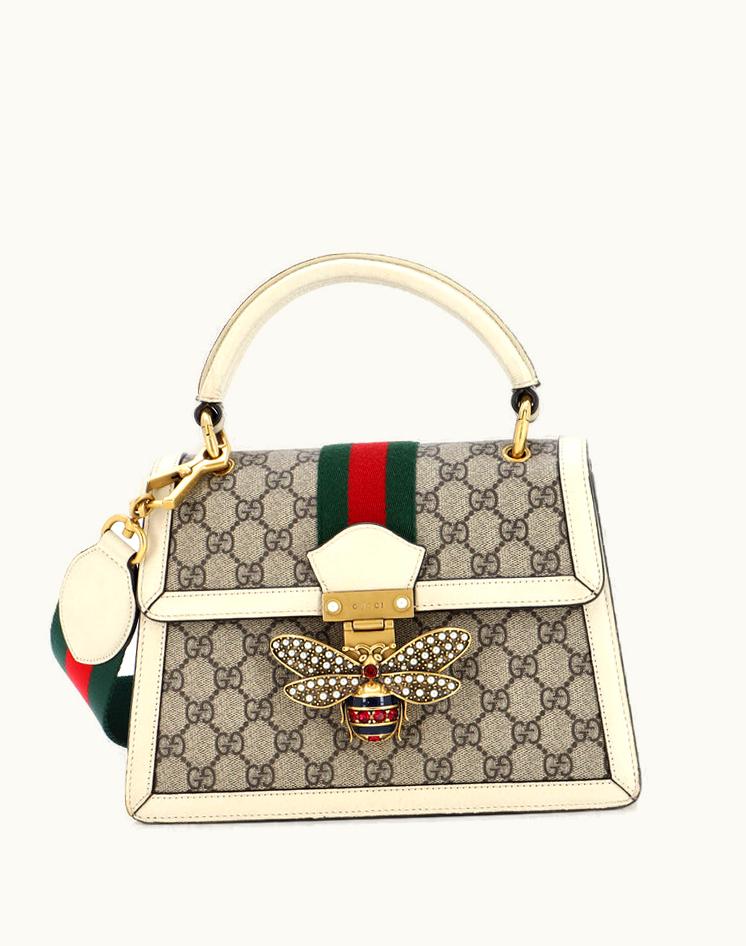 Gucci Gucci Queen Margaret Top Handle Bag GG Coated Canvas Small Brown