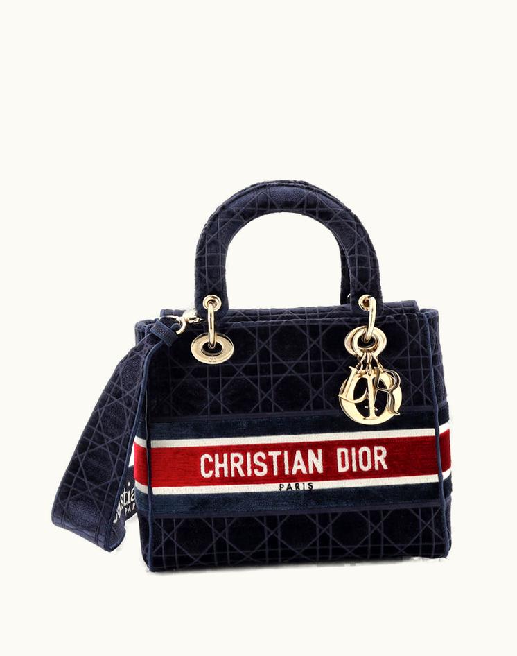 Dior Dior Lady D-Lite Velvet Medium Bag Blue