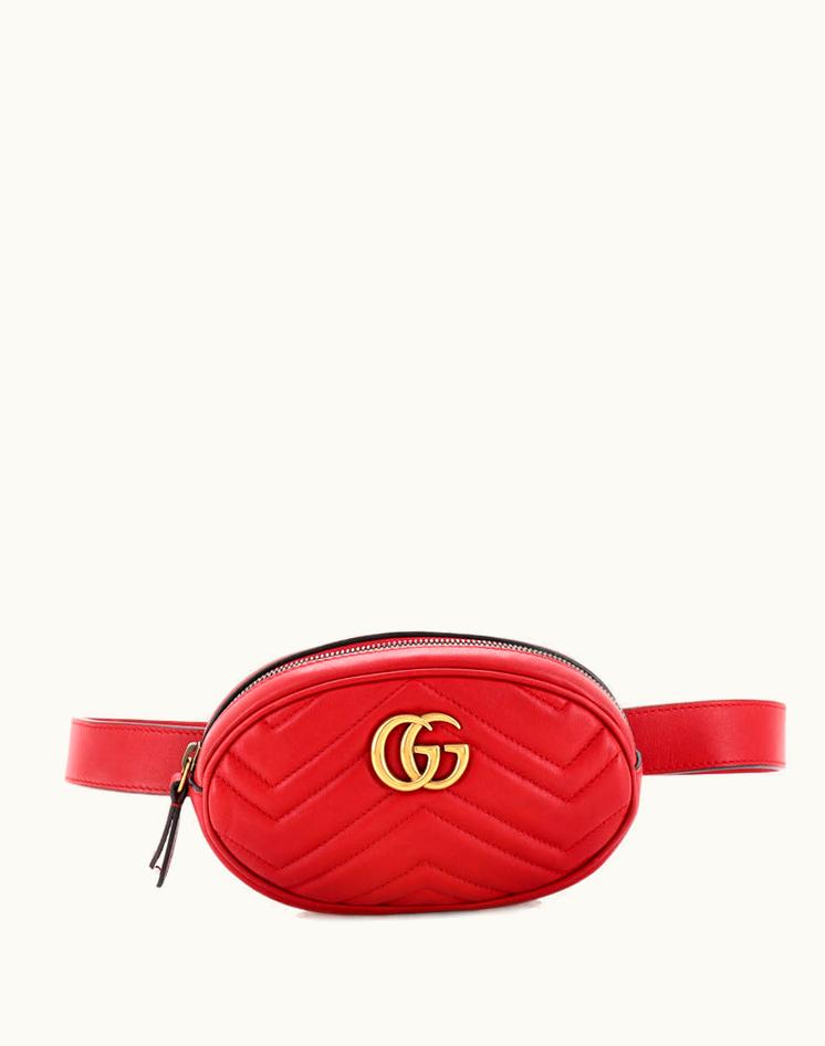 Gucci Gucci GG Marmont Belt Bag Matelasse Leather Red