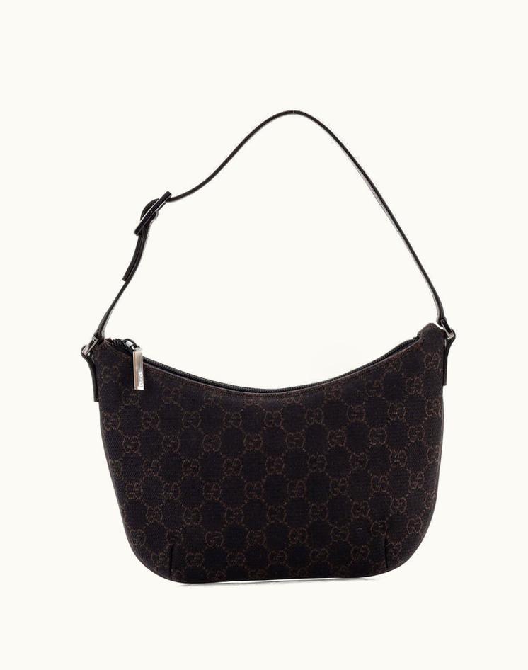 Gucci Gucci Vintage Pochette Shoulder Bag GG Canvas Small