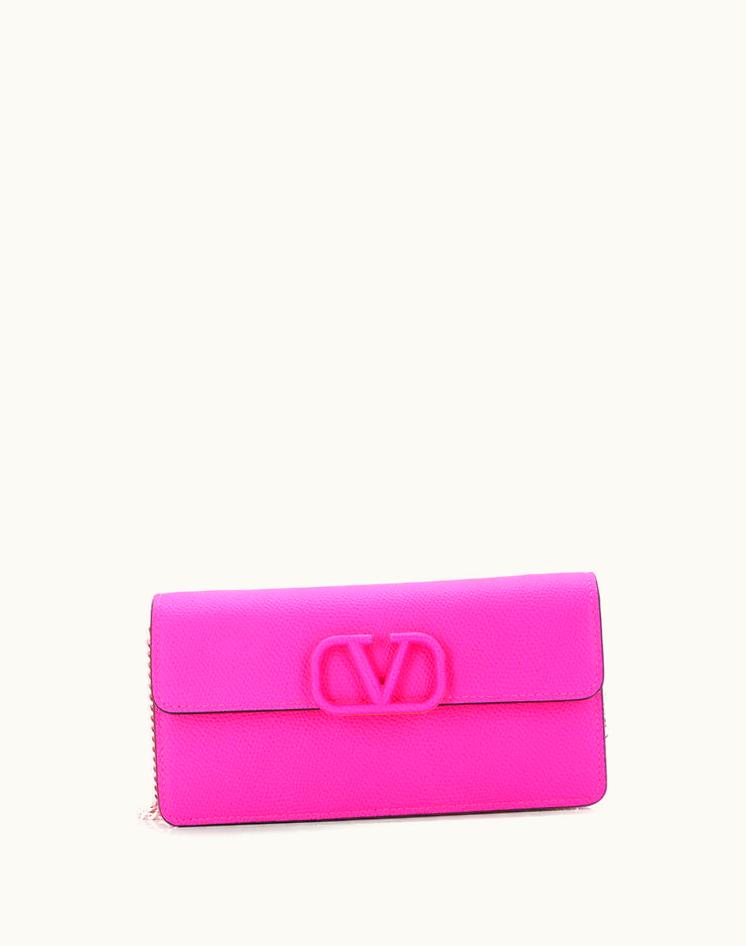 Valentino Valentino VSling Convertible Clutch Leather Small Pink Gold
