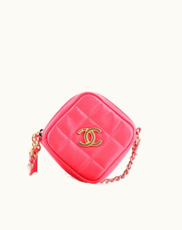 Chanel Chanel Diamond Clutch With Chain Quilted Lambskin