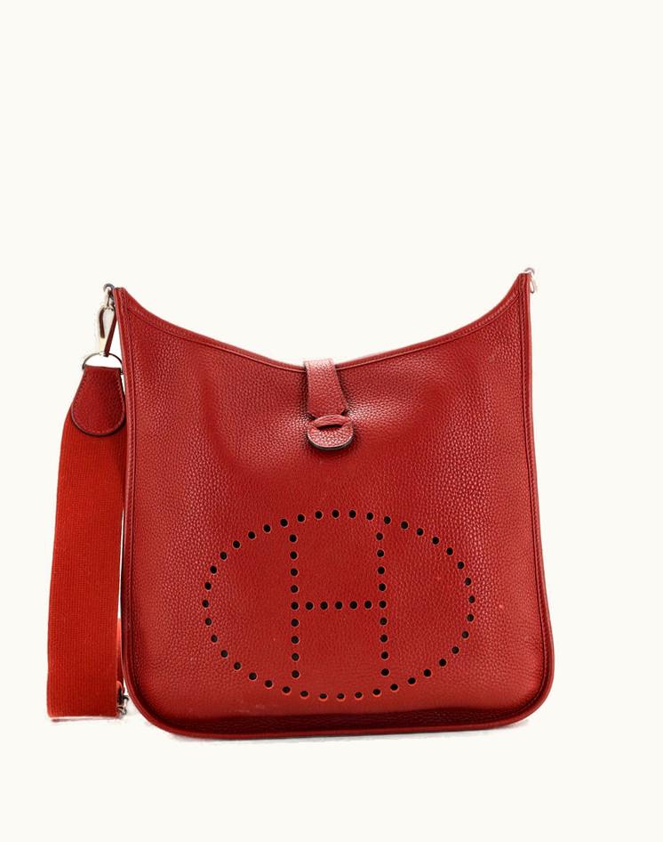 Hermès Hermès Evelyne Bag Gen III Clemence GM Red