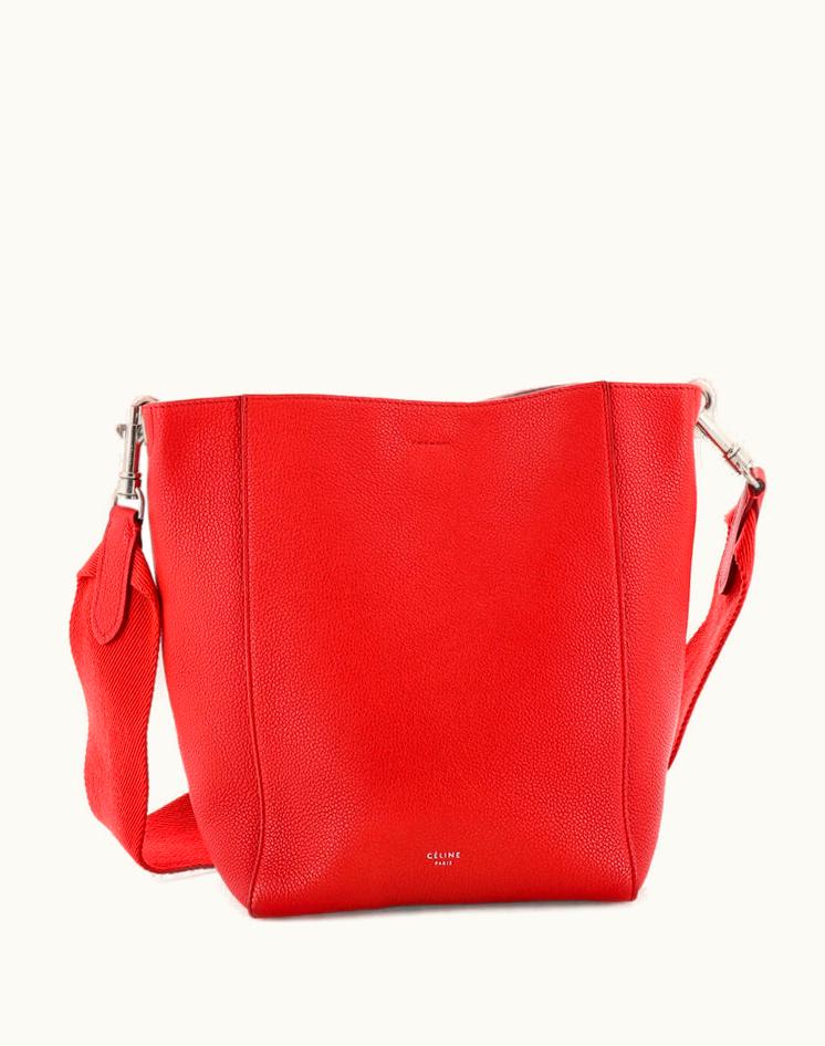 Celine Celine Sangle Seau Bag Calfskin Small Red Luxe Edition