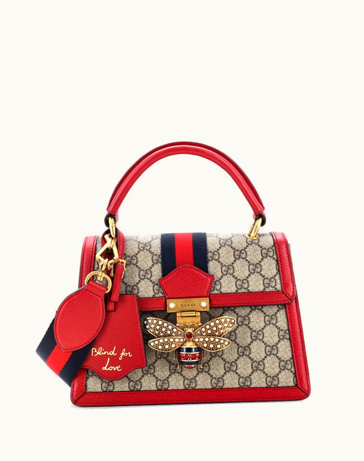 Gucci Gucci Queen Margaret Top Handle Bag GG Coated Canvas Small in Brown