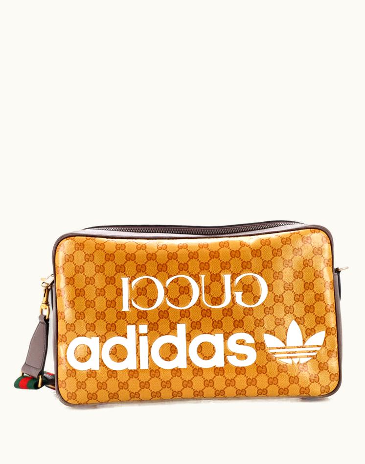 Gucci Gucci X Adidas Shoulder Bag GG Coated Canvas Medium