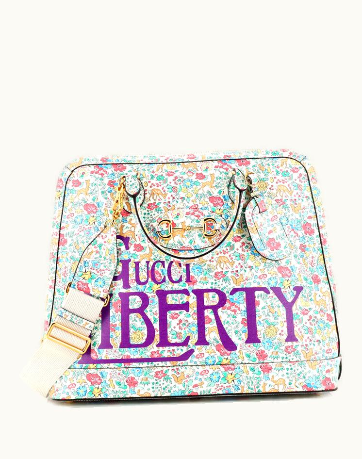 Gucci Gucci Horsebit 1955 Liberty Duffle Bag Printed Leather Large