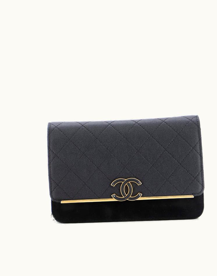 Chanel Chanel Lady Coco Wallet On Chain Quilted Caviar And Suede