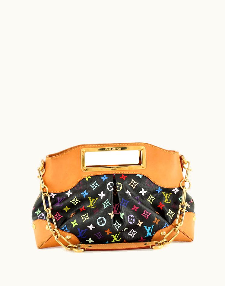 Louis Vuitton Louis Vuitton Judy Handbag Monogram Multicolor MM Coated Canvas Black and Multicolor