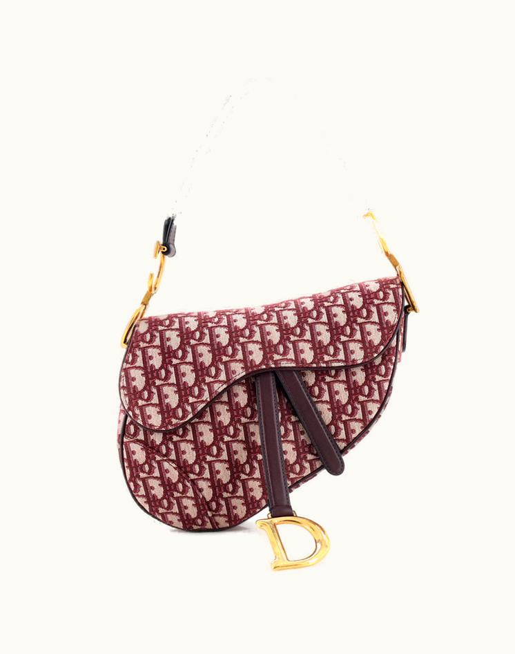 Dior Dior Saddle Handbag Oblique Canvas Medium Red