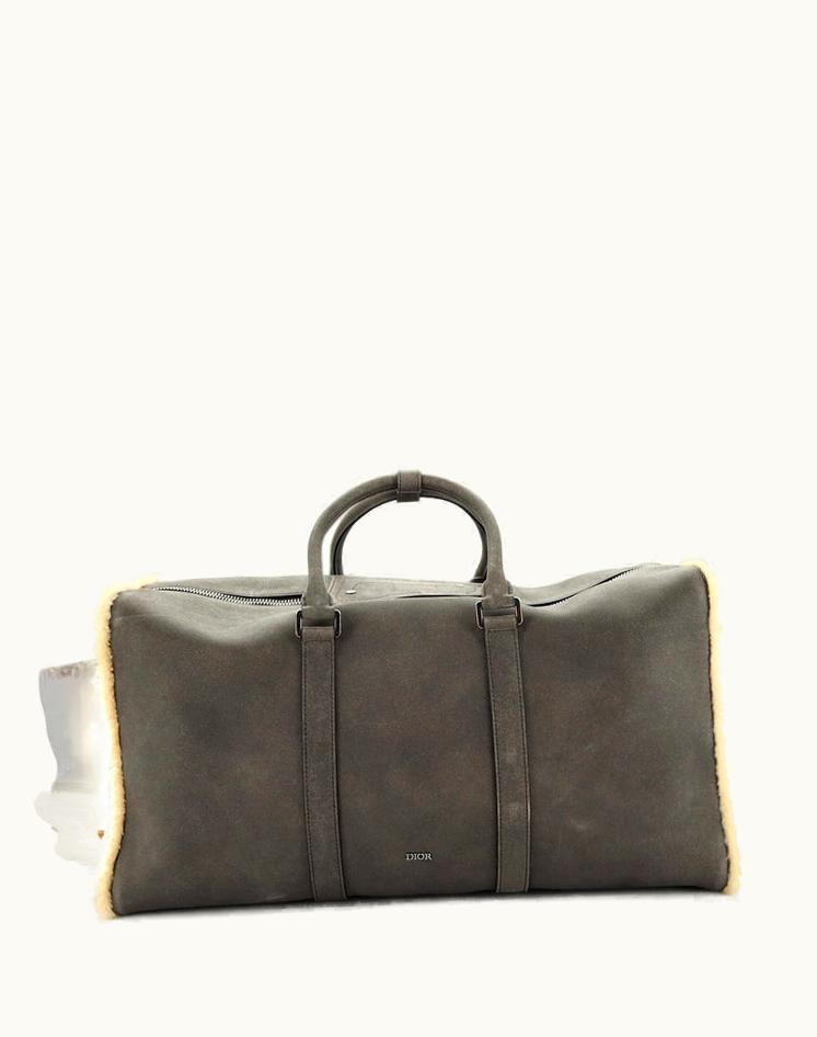 Dior Dior Lingot Duffle Bag Leather With Shearling 50
