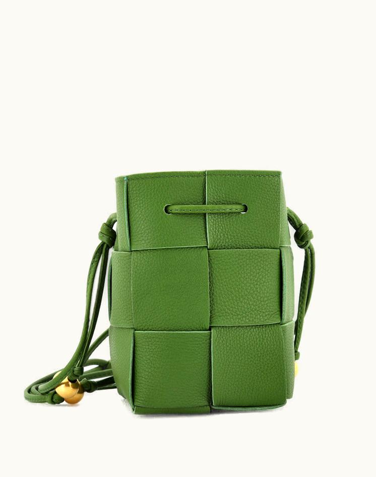 Bottega Veneta Bottega Veneta Cassette Bucket Bag Maxi Intrecciato Leather With Beaded Details Mini