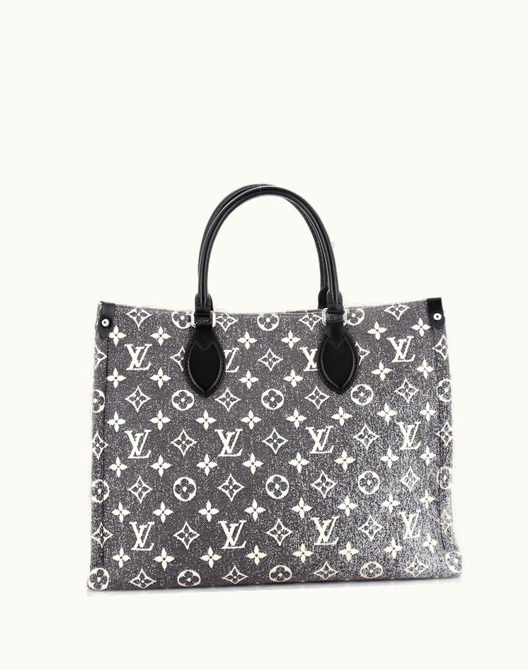 Louis Vuitton Louis Vuitton OnTheGo Tote Monogram Jacquard Denim MM Silver Gray