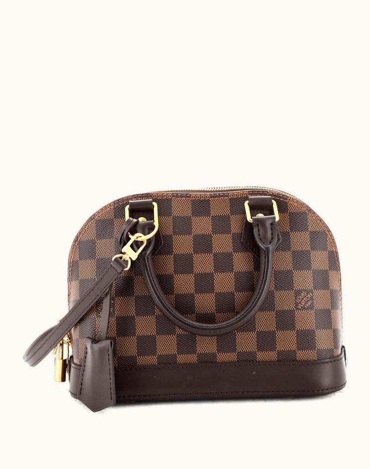 Louis Vuitton Louis Vuitton Alma Damier BB Handbag Coated Canvas Brown