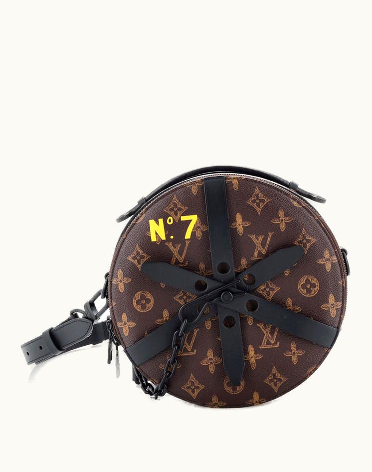 Louis Vuitton Louis Vuitton Wheel Box Bag No.7 Trunk L'Oeil Vintage Monogram Canvas Brown-Coated Canvas Black Matte