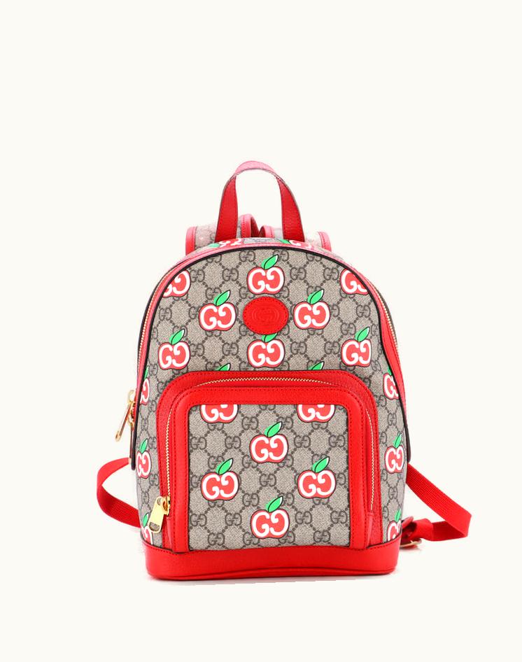 Gucci Gucci Zip Pocket Backpack Printed GG Coated Canvas Small