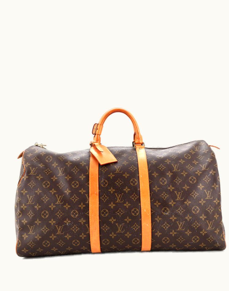 Louis Vuitton Louis Vuitton Keepall Bag Monogram Canvas 55 Brown Coated Canvas Gold Hardware