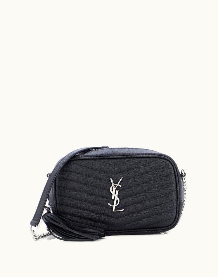 Saint Laurent Saint Laurent Lou Camera Bag Matelasse Chevron Leather Mini Black Silver