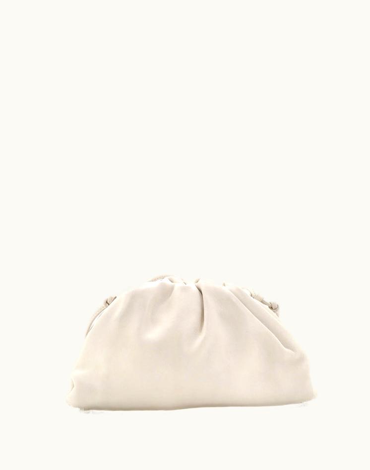 Bottega Veneta Bottega Veneta The Pouch Leather Mini Crossbody Bag Beige