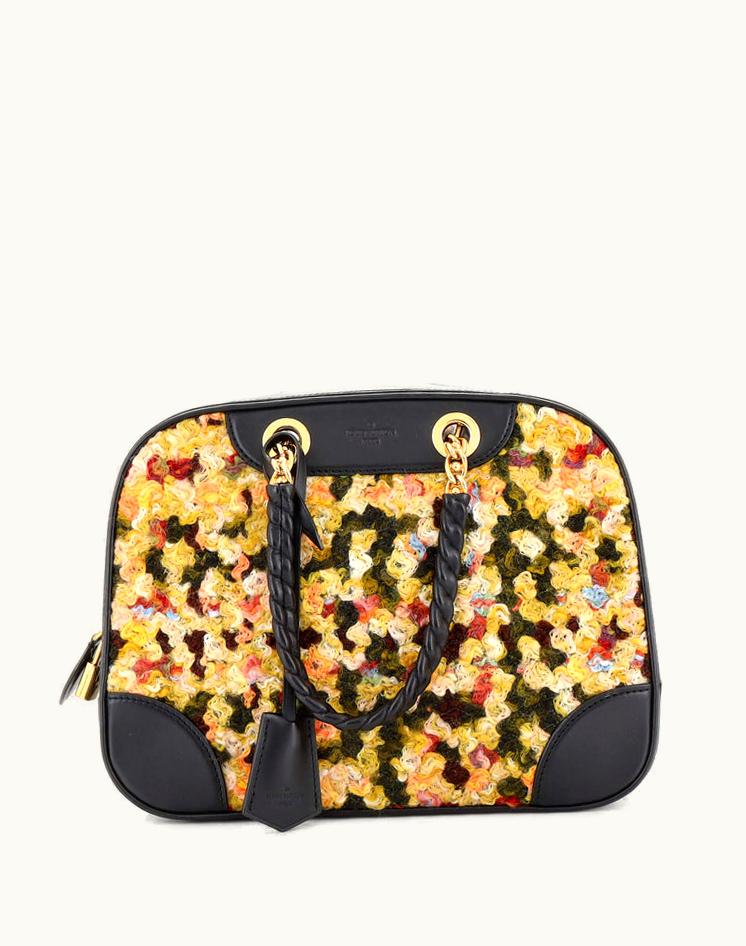 Louis Vuitton Louis Vuitton Bowling Vanity Handbag Leather With Tweed