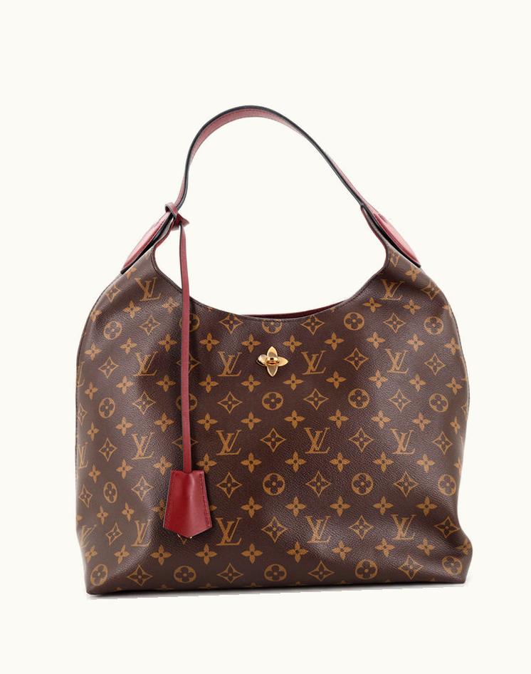 Louis Vuitton Louis Vuitton Flower Hobo Monogram Canvas Brown Gold