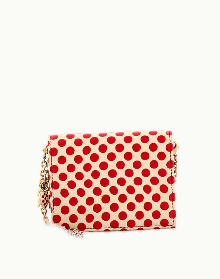Dior Dioramour Lady Dior Nano Card Holder Chain Pouch Printed Leather