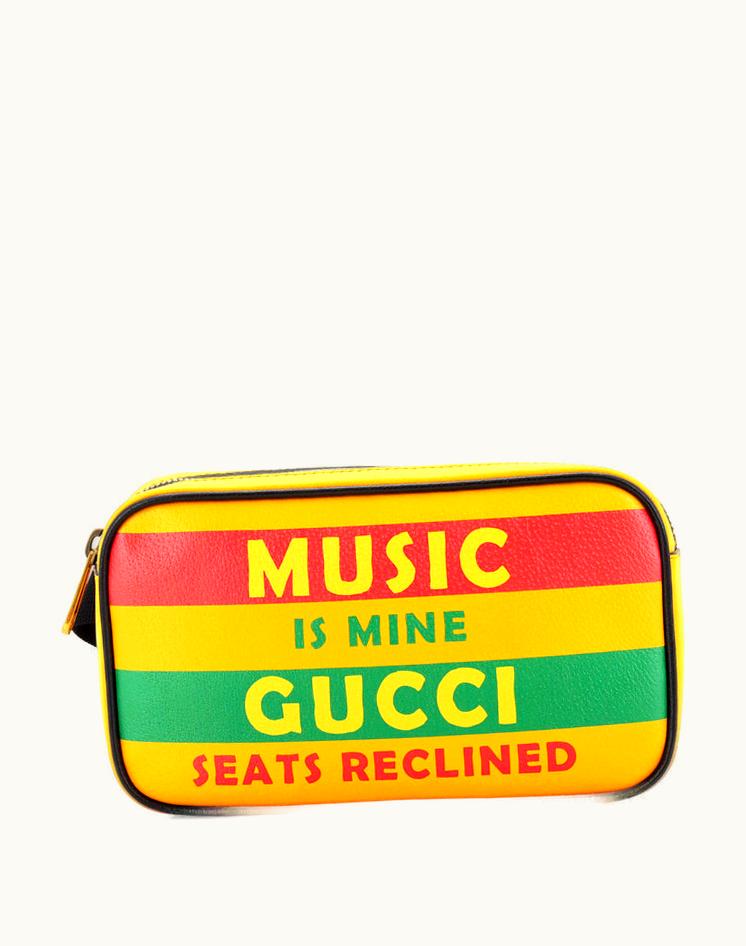 Gucci Gucci Music Is Mine 100 Belt Bag Printed Leather Large Multicolor Yellow