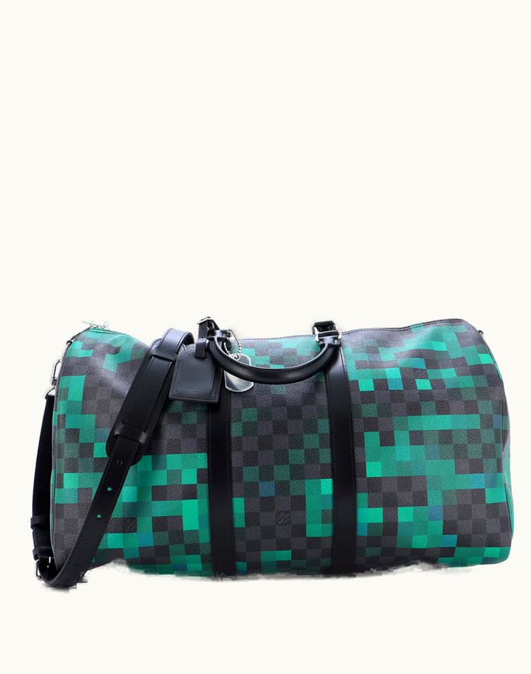 Louis Vuitton Louis Vuitton Pixel 50 Keepall Bandouliere Bag Coated Canvas Green