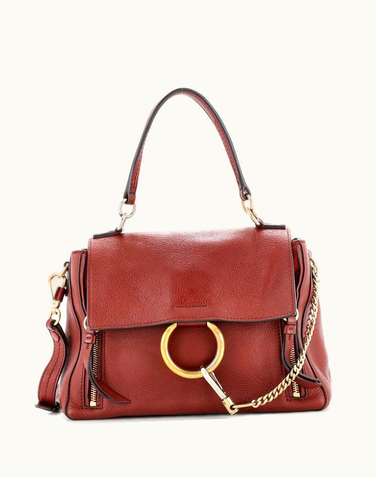 Chloe Chloe Faye Day Bag Leather Small Red Luxe Edition