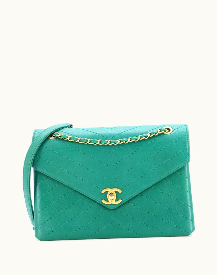 Chanel Chanel Envelope Compartment Flap Bag Chevron Calfskin Medium