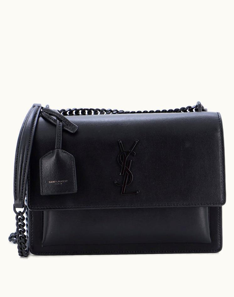 Saint Laurent Saint Laurent Sunset Crossbody Bag Leather Medium Black