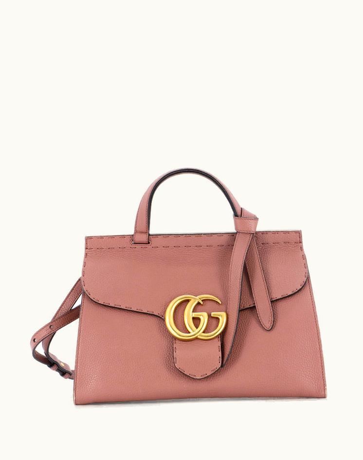 Gucci Gucci GG Marmont Top Handle Bag Leather Small Pink