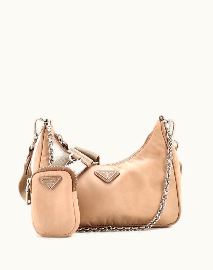 Prada Prada Re-Edition 2005 Shoulder Bag Tessuto Small Nylon Neutral Silver