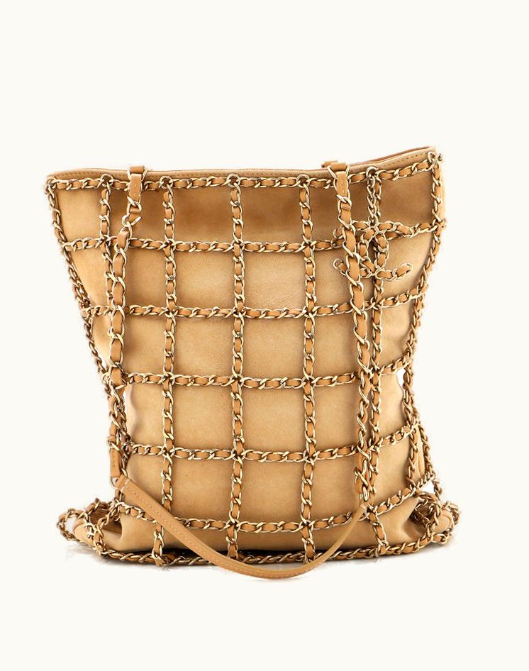 Chanel Chanel Chain Frame CC Charm Shopping Tote Suede