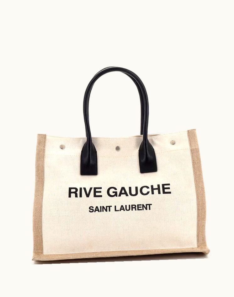 Saint Laurent Saint Laurent Rive Gauche Shopper Tote Canvas Small Aged Silver