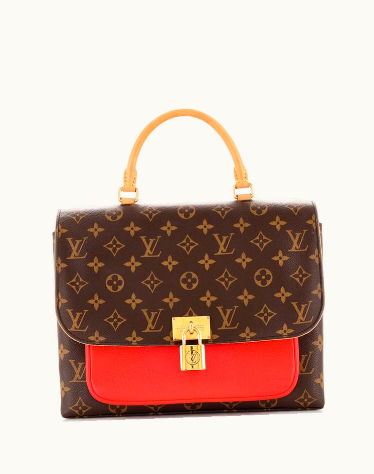 Louis Vuitton Louis Vuitton Marignan Handbag Monogram Canvas With Leather in Brown and Red