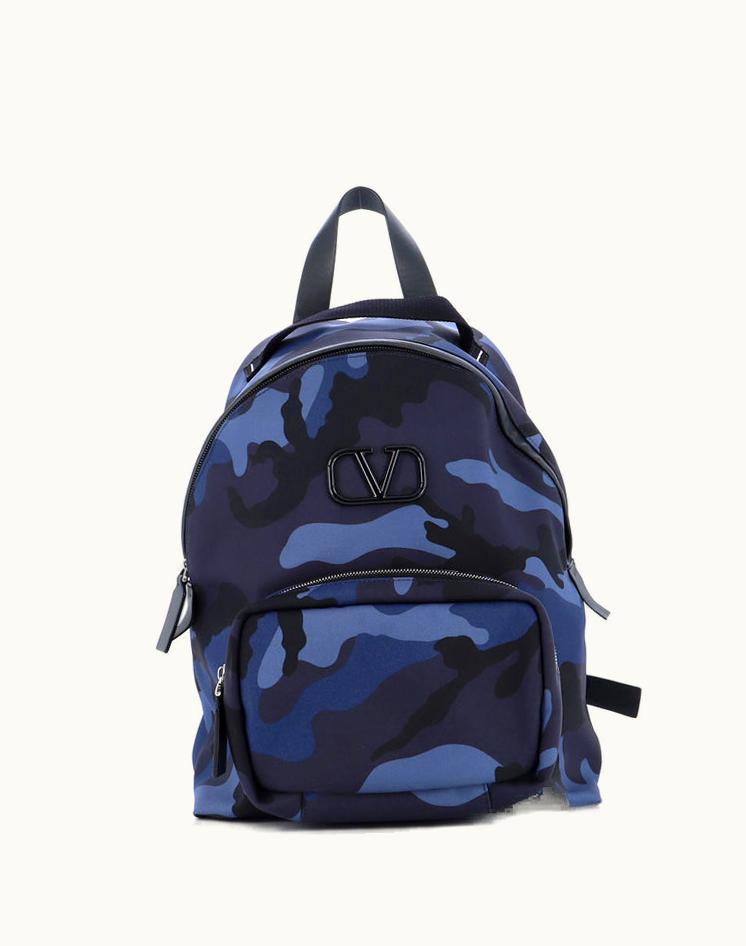 Valentino Valentino Vlogo Backpack Camo Canvas Large