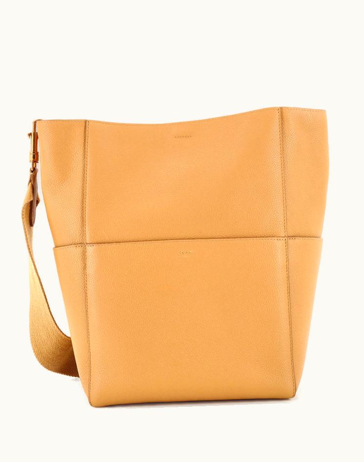 Celine Celine Sangle Seau Bag Large Goatskin Neutral Aged Gold
