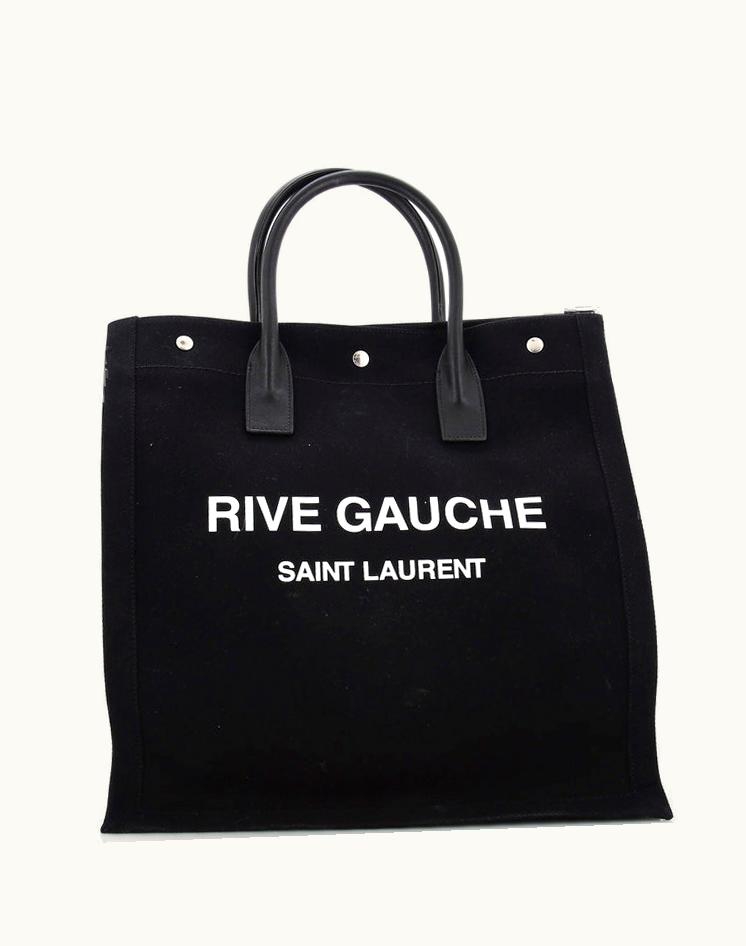 Saint Laurent Saint Laurent Rive Gauche Shopper Tote Canvas Tall in Black Canvas